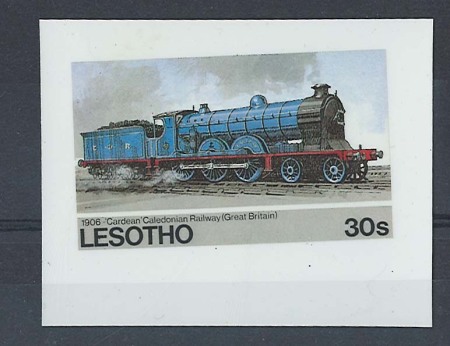 Stamp of Lesotho 1984 Railway 30s photographic imperf proof in colour