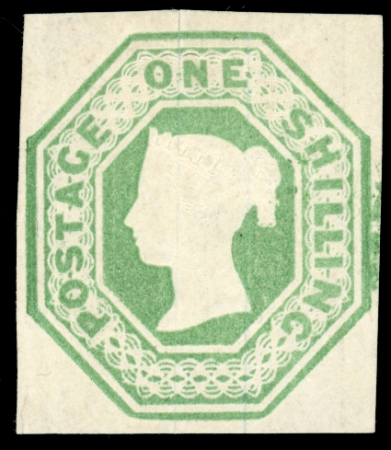 1847 1s pale green, a stunning mint example with large