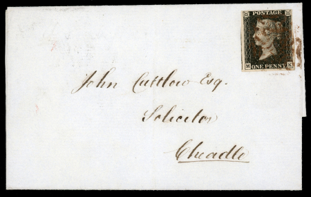 Stamp of Great Britain » 1840 1d Black and 1d Red plates 1a to 11 1840 1d. black, MK, Pl. 8, used on entire cancelled