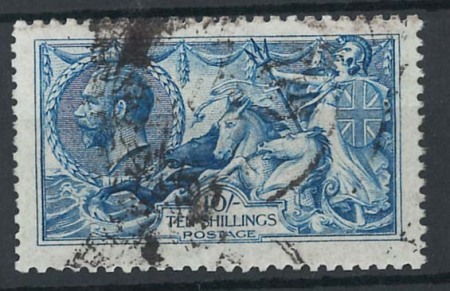 1915 10s Bright Cambridge Blue used