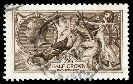 Stamp of Great Britain » King George V » 1913-19 Seahorse Issues 1913 Waterlow 2/6d. Very deep sepia-brown (Vandyke