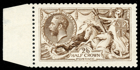 1915 De La Rue 2/6d. brown, marginal example from the