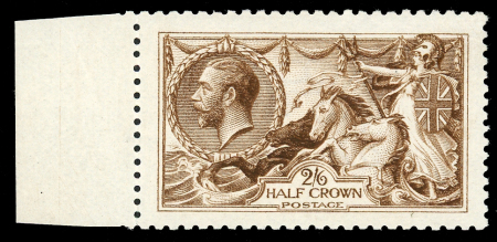 Stamp of Great Britain » King George V » 1913-19 Seahorse Issues 1915 De La Rue 2/6d. very deep brown from the left