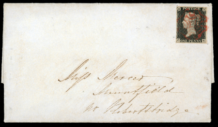 Stamp of Great Britain » 1840 1d Black and 1d Red plates 1a to 11 1840 1d. black, CK, Pl. 1b, variety Watermark inverted