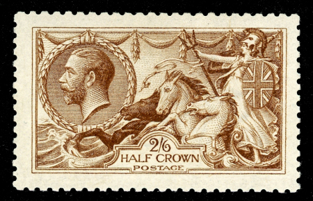 Stamp of Great Britain » King George V » 1913-19 Seahorse Issues 1915 De La Rue 2/6d. reddish brown (chestnut), unused