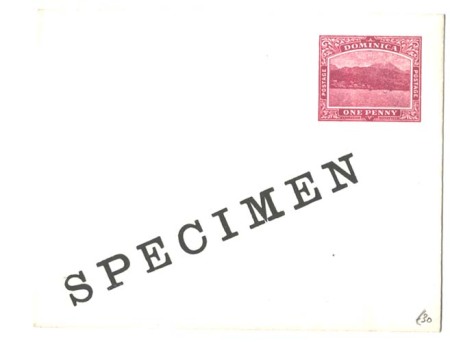 Stamp of Dominica 1903 1d Postal stationery envelope (H&G1) with 'Specimen' overprint