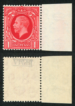 Stamp of Great Britain » King George V » 1924-36 Issues 1934 1d large format perforated imprimatur, backstamped BPMA, mint nh