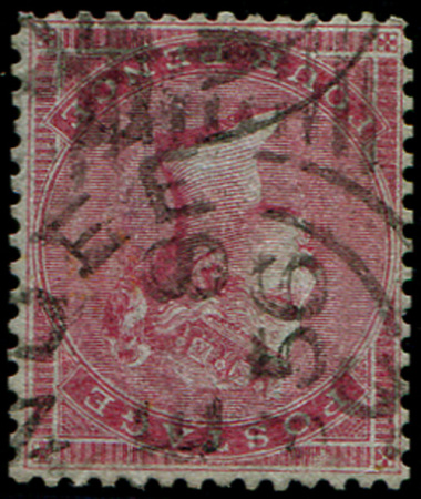 Stamp of Great Britain » 1855-1900 Surface Printed » 1855-57 No Corner Letters 1862 4d small garter wmk inverted very fine used part Dundee 1855 cds & numeral well centred, cat £1200+