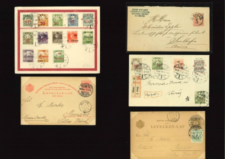 Stamp of Large Lots and Collections Hungary: 1882-1959 Group of 52 covers/postal stationeries incl.