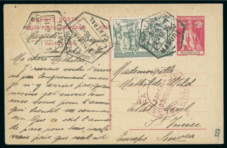 Stamp of Large Lots and Collections Portuguese Colonies - Mozambique: 1900-16 Correspondence of 37 postal stationery cards addressed to Switzerland