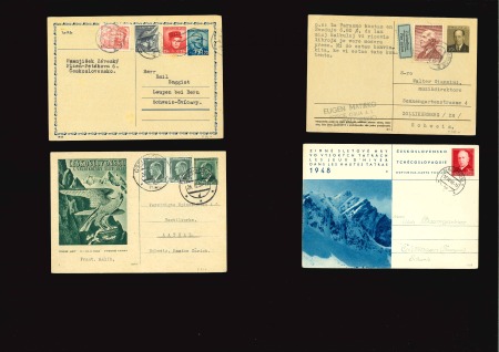 Stamp of Large Lots and Collections Czechoslovakia: 1919-48 Group of 55 postal stationery all addressed