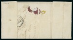 1853-55 Waterlow lithographed 4 cents <mark>blue</mark>, on cover