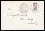 1911 LONGJI Provisional 20Pf bisect on cover and fragment