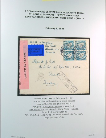 Stamp of Ireland » Airmails 1934-1955 INDIA: Airmail Services from Ireland to India