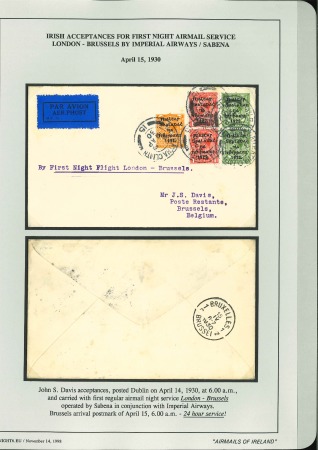 Stamp of Ireland » Airmails 1930 (15.4) Irish Acceptance For First Night Airmail