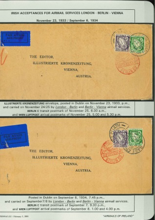 Stamp of Ireland » Airmails 1933-35 AUSTRIA: Irish Acceptance for Airmail Service