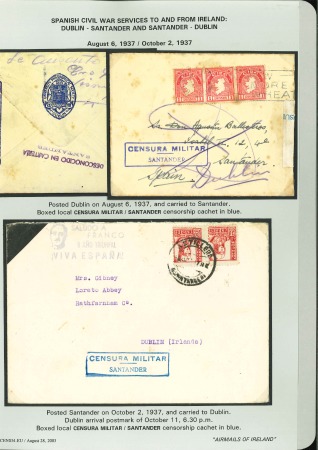 Stamp of Ireland » Airmails 1936-45 SPAIN: Irish Acceptance for Airmail from Spanish