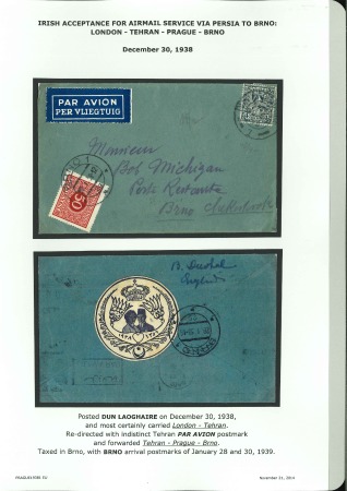 Stamp of Ireland » Airmails 1936-38 CZECHOSLOVAKIA: Irish Acceptance for Airmail