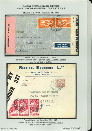Stamp of Ireland » Airmails 1939-40 PORTUGAL: Wartime Irish Acceptance for Airmail Service from Portugal to Ireland (9 items)