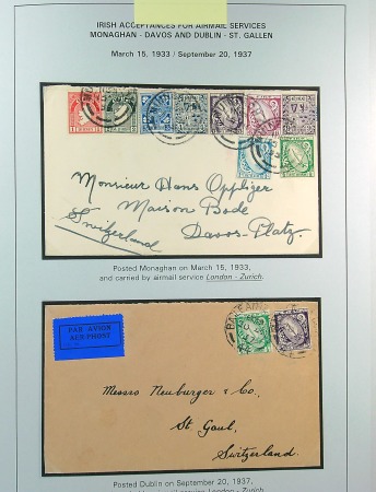Stamp of Ireland » Airmails 1932-40 SWITZERLAND: Irish Acceptance for Airmail Service