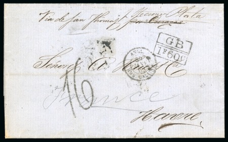 Stamp of Danish West Indies 1862 (Jan 14). Cover from Río Hacha (Colombia) carried via St. Thomas