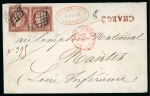 1850, Lettre chargée pour Nantes avec affranchissement