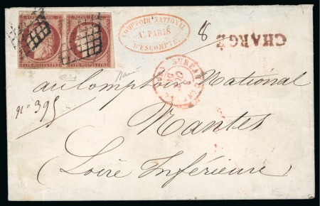 Stamp of France » Type Cérès de 1849-1850 1850, Lettre chargée pour Nantes avec affranchissement