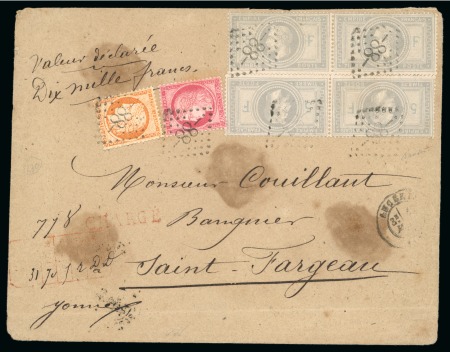 1874, Lettre chargée avec valeur déclarée de 10'000