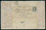 1870, Vendredi 28 octobre, Dépêche-Ballon n°1, affranchissement