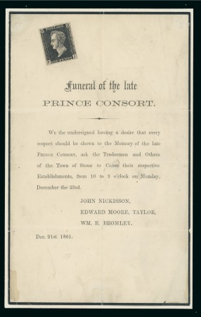 Stamp of Great Britain » Line Engraved Essays, Plate Proofs, Colour Trials and Reprints 1850 Essay of Head of the Prince Consort by Henry Archer, in black, imperforate