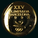 1992 Barcelona VIP participation medal, gilt
