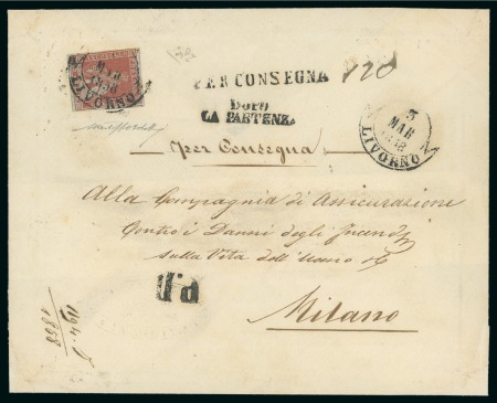 Stamp of Italian States » Tuscany 60 CRAZIE SINGLE FRANKING ON COVER  