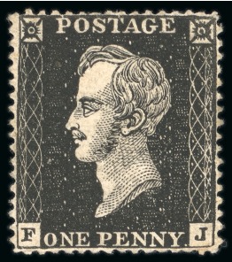 Stamp of Great Britain » Line Engraved Essays, Plate Proofs, Colour Trials and Reprints 1850 1d. Black FJ, Perf. 16 "Prince Consort" essay,