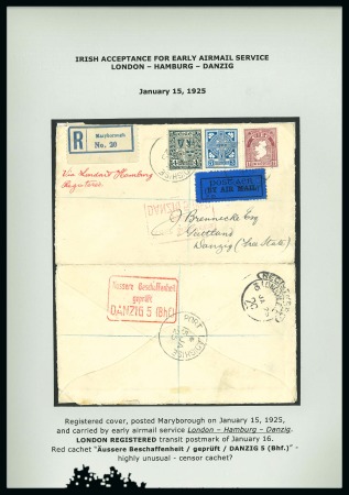 1925-1928 EUROPE: Airmail Services to and from Ireland,