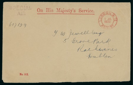Stamp of Ireland » Airmails 1932 (1.7) War Loan Conversion Notice Flight London