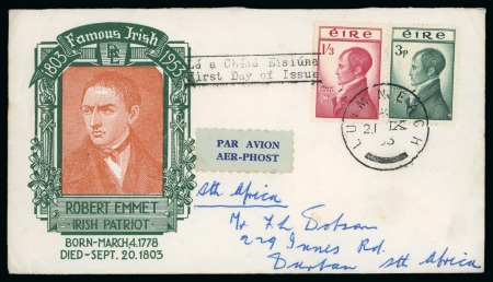 Stamp of Ireland » 1950-Date Commemoratives 1953 (21.9) Robert Emmet four set  and high value singles,