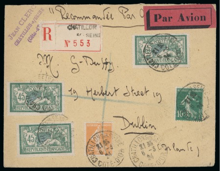 Stamp of Ireland » Airmails 1924-25 FRANCE: Irish Acceptance for Early Airmail