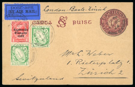 Stamp of Ireland » Airmails 1924-25 SWITZERLAND: Irish Acceptance for Early Airmail