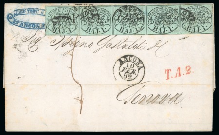 Stamp of Large Lots and Collections Papal States: 1852-58. Group of 20 franked covers