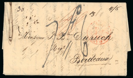 1833 (Nov 23). Entire letter from Madras to Bordeaux