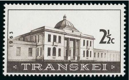 Stamp of South Africa » Transkei 1963 2 1/2c First Meeting of Transkei sepia and light green variety light green omitted, mint l.h.