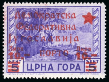 Yugoslavia 1945 MONTENEGRO liberation overprints cpl. MNH incl. postage dues