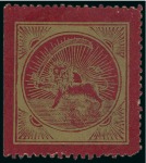 1865 Reister unadopted essay, large format Lion label
