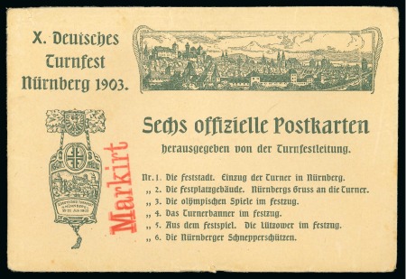 Stamp of Olympics » 1900-1904 Intervening Championships 1903 Nuremberg Gymnastics Festival, set of 6 unused illustrated postal stationery cards incl. the original wrapper plus extras