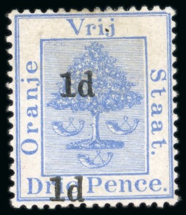 Stamp of South Africa » Orange Free State 1890-91 1d on 3d mint with double surcharge variety and 1905-09 4d with "IOSTAGE" variety in mint n.h. strip