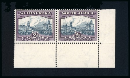 Stamp of South Africa » Union & Republic of South Africa 1930-44 Roto Printing 2d blue & violet in mint n.h. lower right corner marginal pair