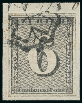 1843-1851, 9 gestempelte KANTONALMARKEN meist mit Qualitätseinschränkungen