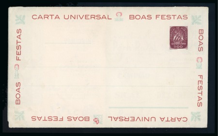 Stamp of Large Lots and Collections PORTUGAL 1940-1950 Folded publicity lettersheet unused for Christmas, 1 Christmas telegram and 2 Christmas postal stationery cards