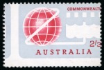 Stamp of Australia » Commonwealth of Australia 1963 Compac 2s3d with variety dark blue and black omitted and misperforated, mint