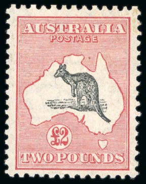 Stamp of Australia » Commonwealth of Australia 1931-36 £2 black and rose perf.12, lightly mounted mint